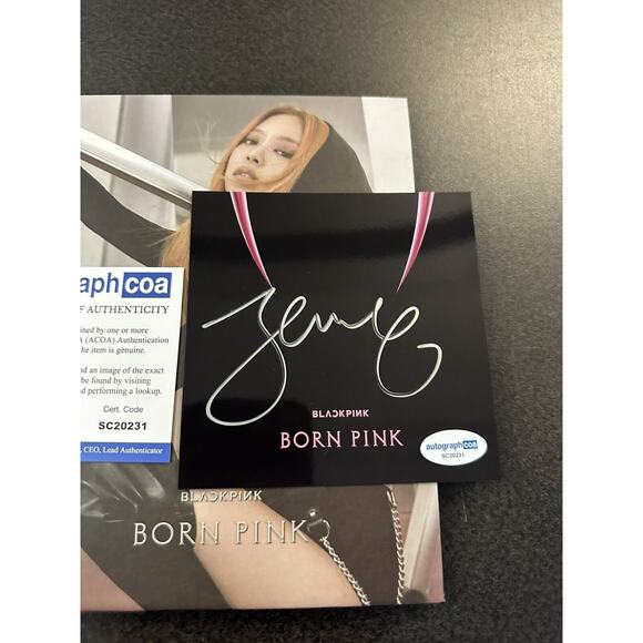 SIGNED JENNIE Blackpink - Born Pink CD Insert Autographed COA ACOA Cert #SC20231 - Picture 2 of 2